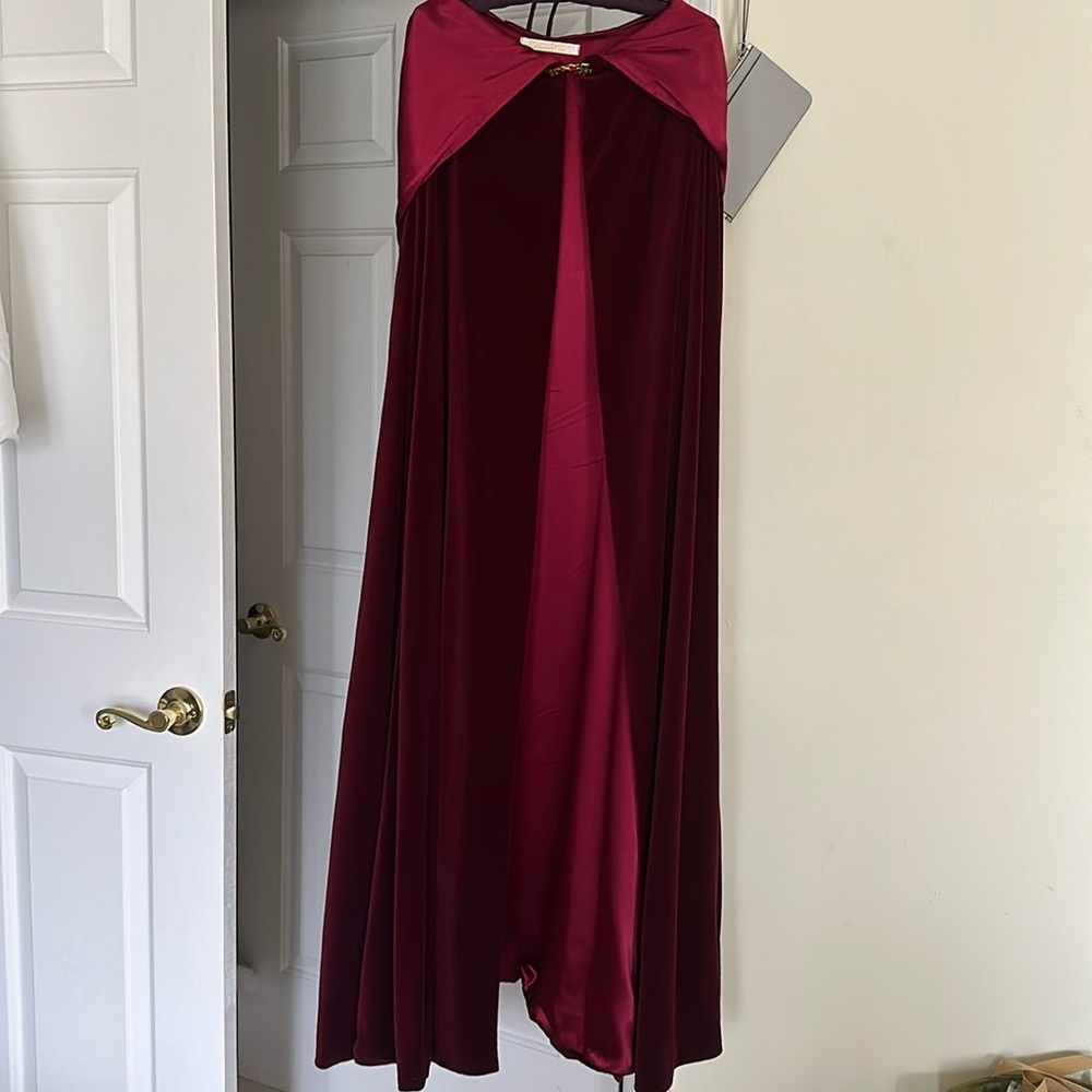 Bordeaux velvet cloak/cape